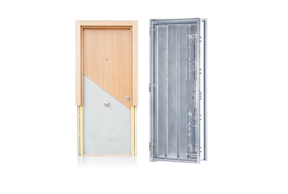 Puerta acorazada CABMA Thor 20 grado 3B, vista exterior e interior