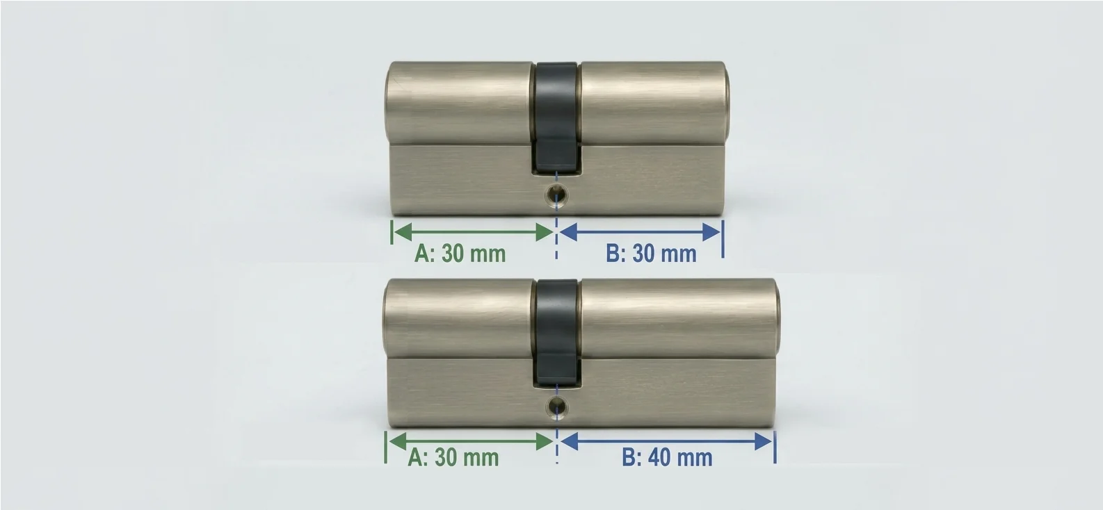 Ejemplo de bombines europerfil 30 × 30 mm y 30 × 40 mm.
