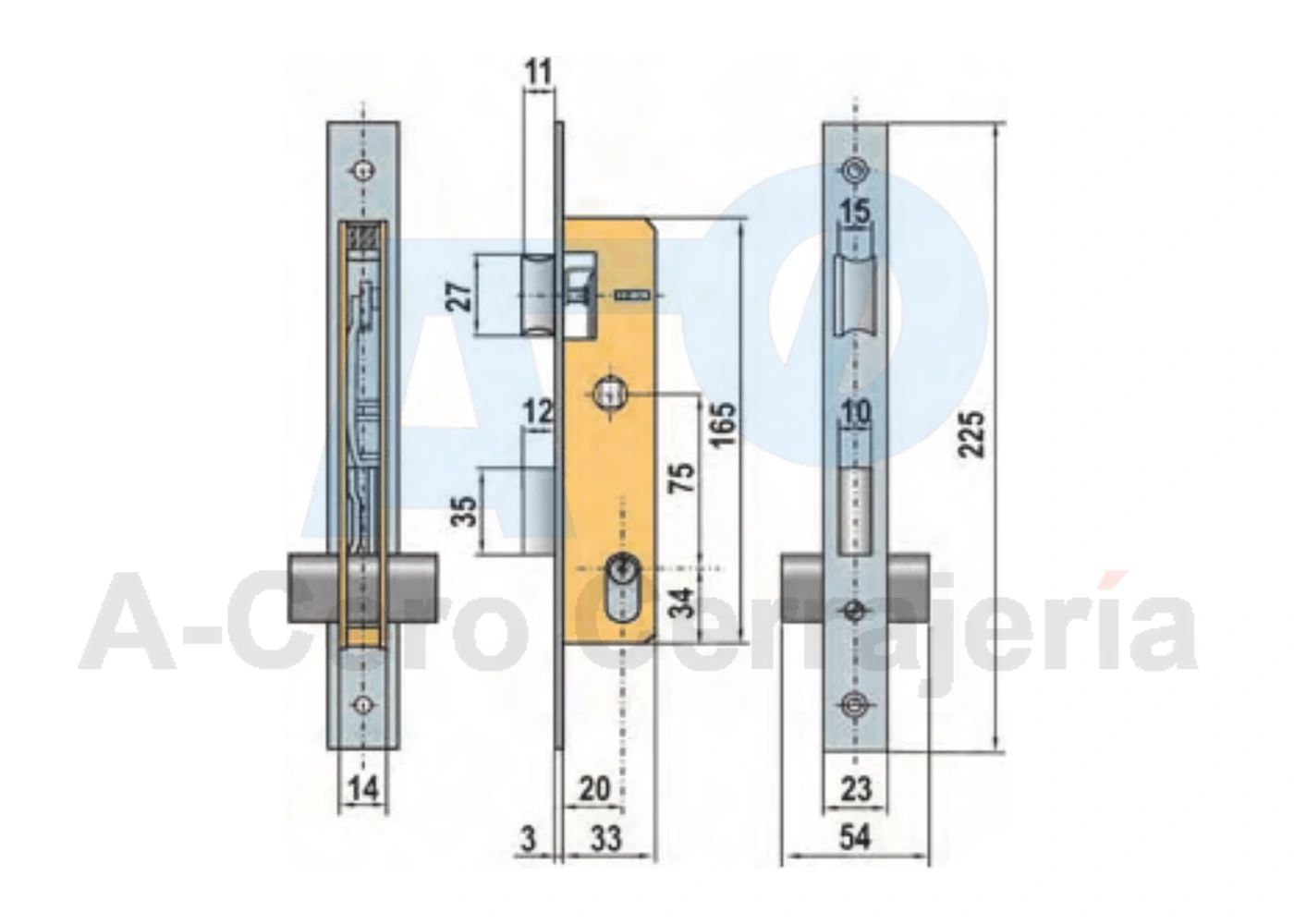 Cerradura 5560 GyLL bomb Ovalado 20mm Niq