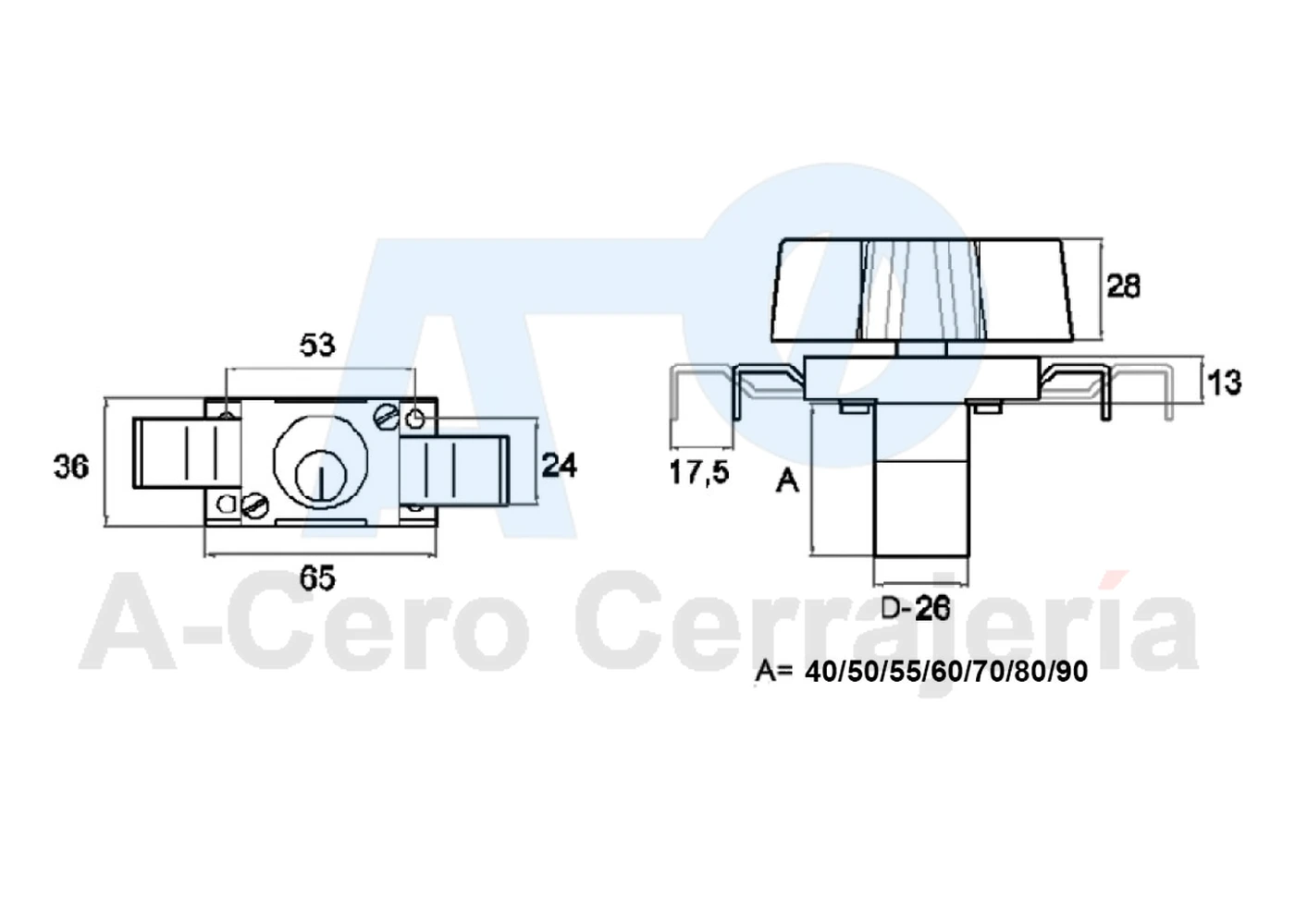 Cerradura 90 llave serreta