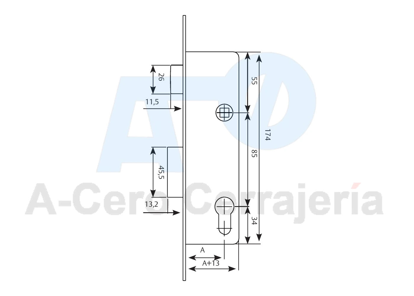 Cerradura 2210E Con bombín